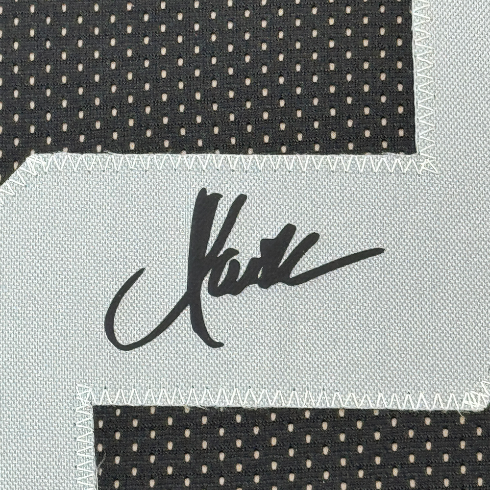 Framed Facsimile Autographed Marcus Allen 35x39 Oakland Las Vegas Black Reprint Laser Auto Football Jersey (ONLINE ORDER ONLY)