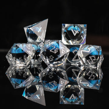 Legacy of Blue Eyes Liquid Core Dice Set - Silver (ONLINE ORDER ONLY)
