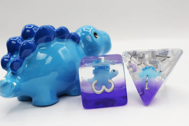 Blue Stegosaurus RPG Dice Set (ONLINE ORDER ONLY)
