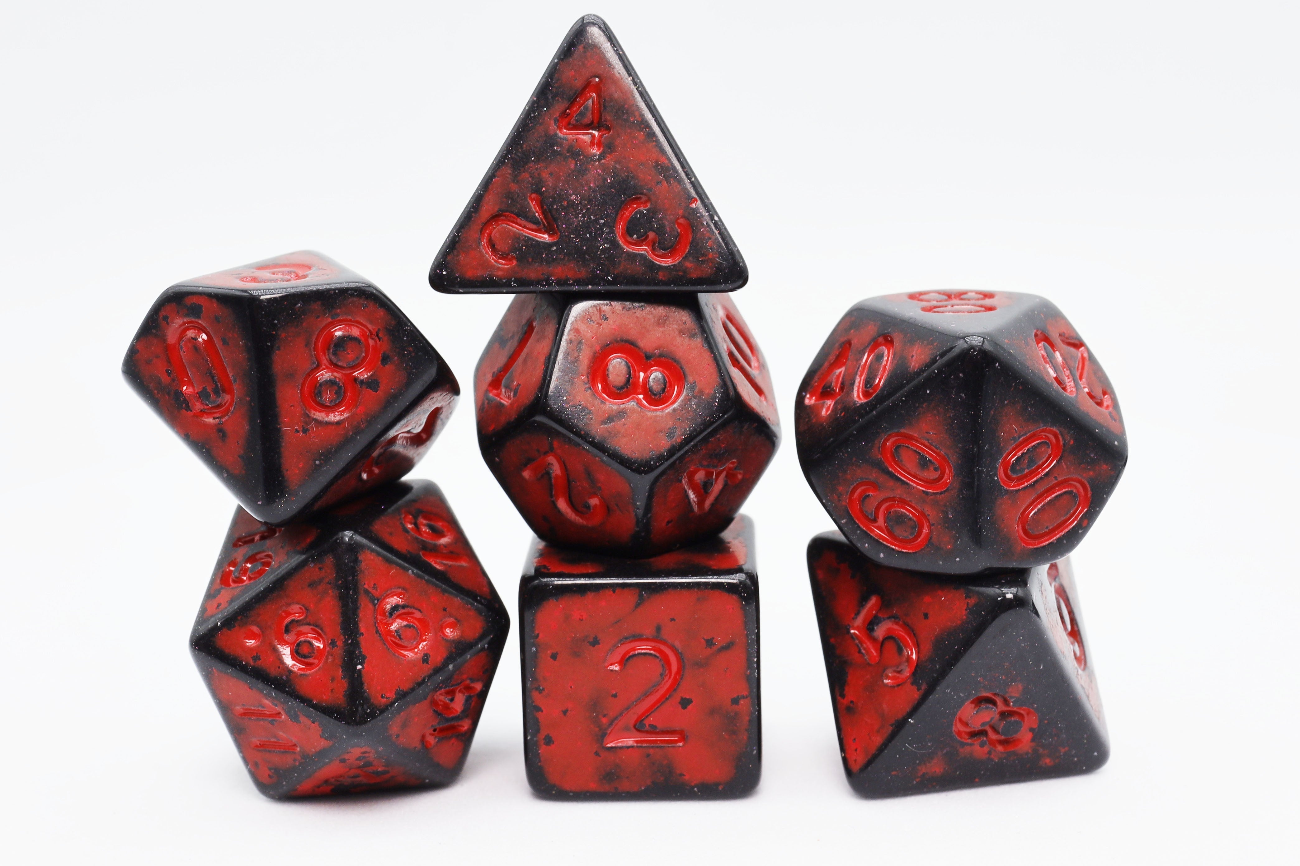 Timeworn Red RPG Dice Set (ONLINE ORDER ONLY)