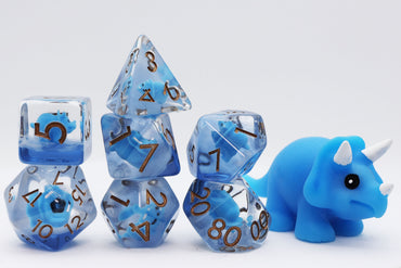 Blue Triceratops RPG Dice Set (ONLINE ORDER ONLY)