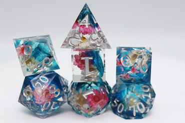 Sharp Edge Resin RPG Dice Set - Wildflower Bouquet (ONLINE ORDER ONLY)