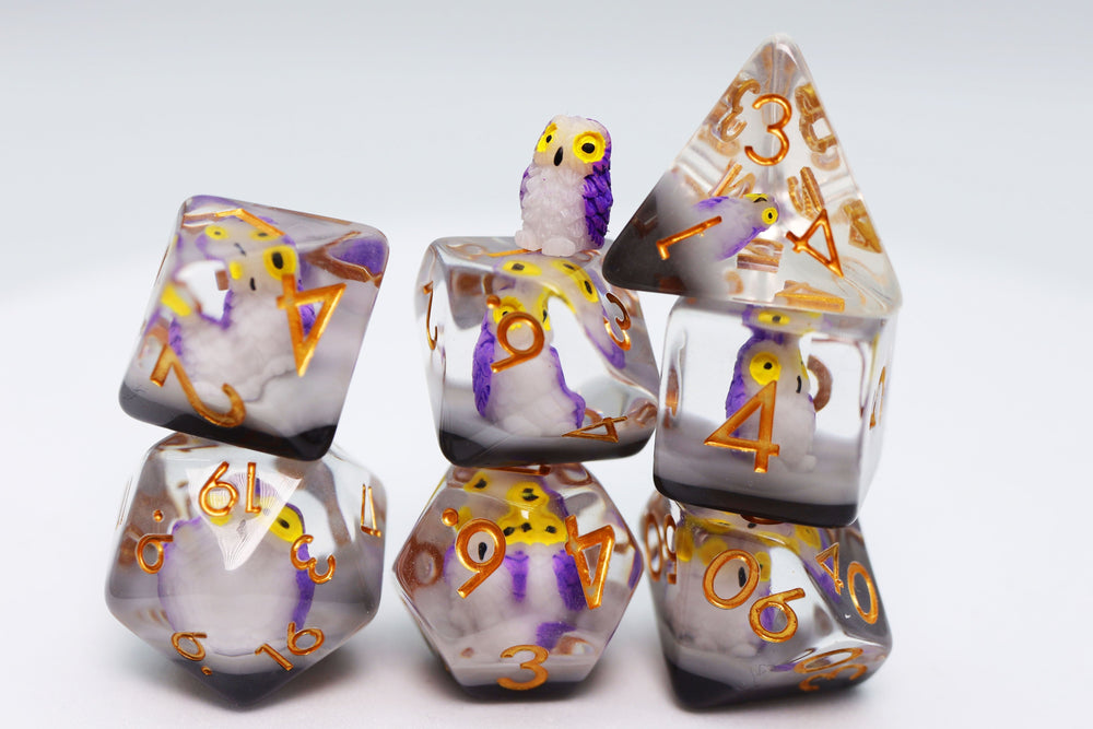 Purple Owl RPG Dice Set (ONLINE ORDER ONLY)
