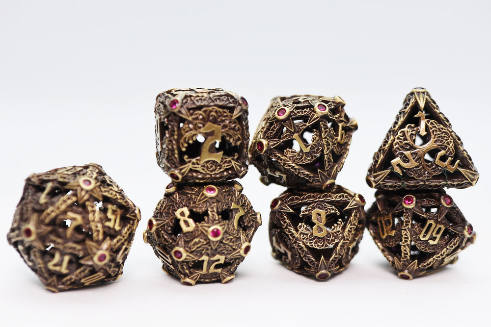 Trees of Virtue: Tree of Compassion - Hollow Metal RPG Dice Set (ONLINE ORDER ONLY)