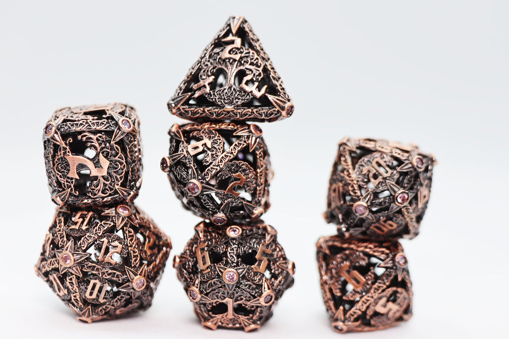 Trees of Virtue: Tree of Tolerance - Hollow Metal RPG Dice Set (ONLINE ORDER ONLY)
