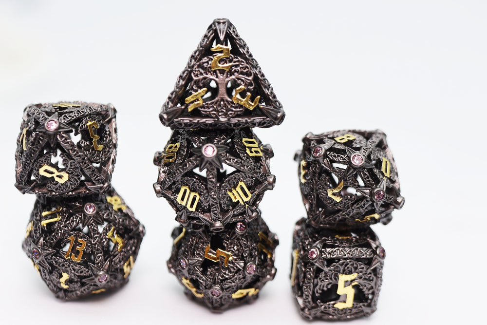 Trees of Virtue: Tree of Vigilance - Hollow Metal RPG Dice Set (ONLINE ORDER ONLY)