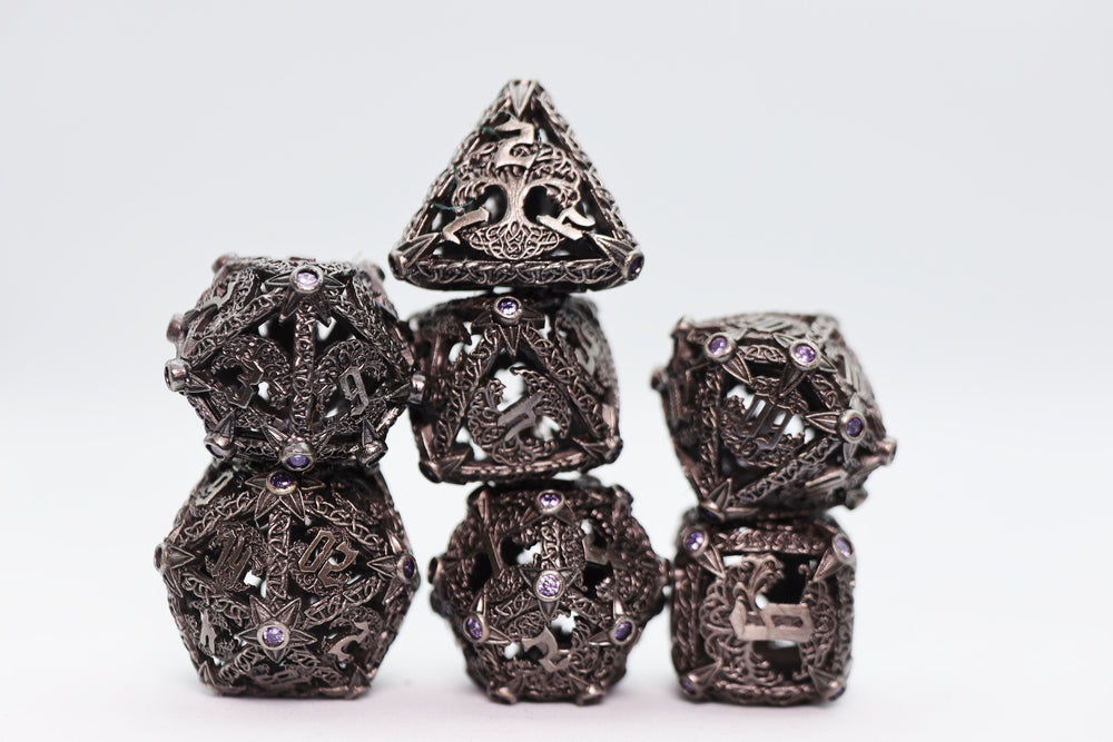 Trees of Virtue: Tree of Wisdom - Hollow Metal RPG Dice Set (ONLINE ORDER ONLY)