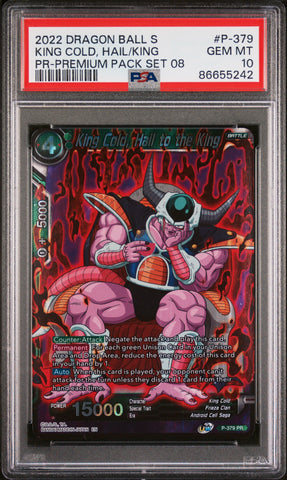2022 DRAGON BALL SUPER KING COLD, HAIL/KING #P-379 - PSA 10 (Online Order Only)