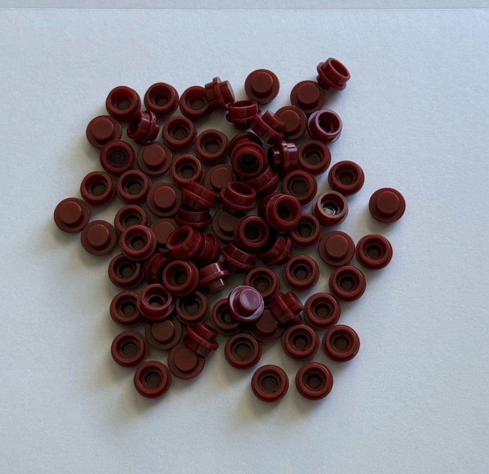 Dark Red 4073 1x1 Round Plate Brick – Choose Quantity – LEGO® Compatible Bulk Lot (ONLINE ORDER ONLY)