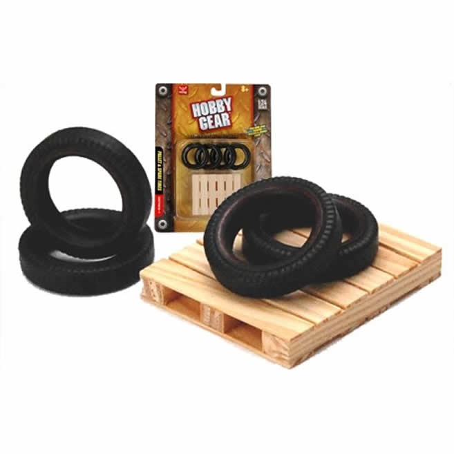 FEX17014 Tires and Pallet 1/24th Scale Plastic Model Accessory Phoenix Toys (ONLINE ORDER ONLY)