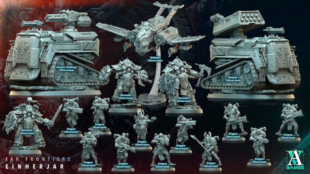 3D Printed Archvillain Games Sleipnir Far Frontiers Einherjar 28 32mm D&D (Online Only)