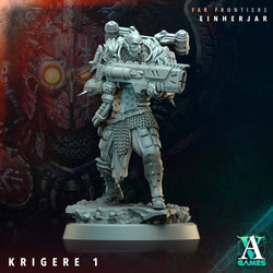 3D Printed Archvillain Games Krigere Far Frontiers Einherjar 28 32mm D&D (Online Only)