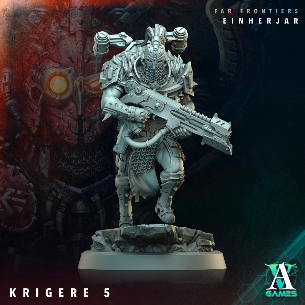3D Printed Archvillain Games Krigere Far Frontiers Einherjar 28 32mm D&D (Online Only)