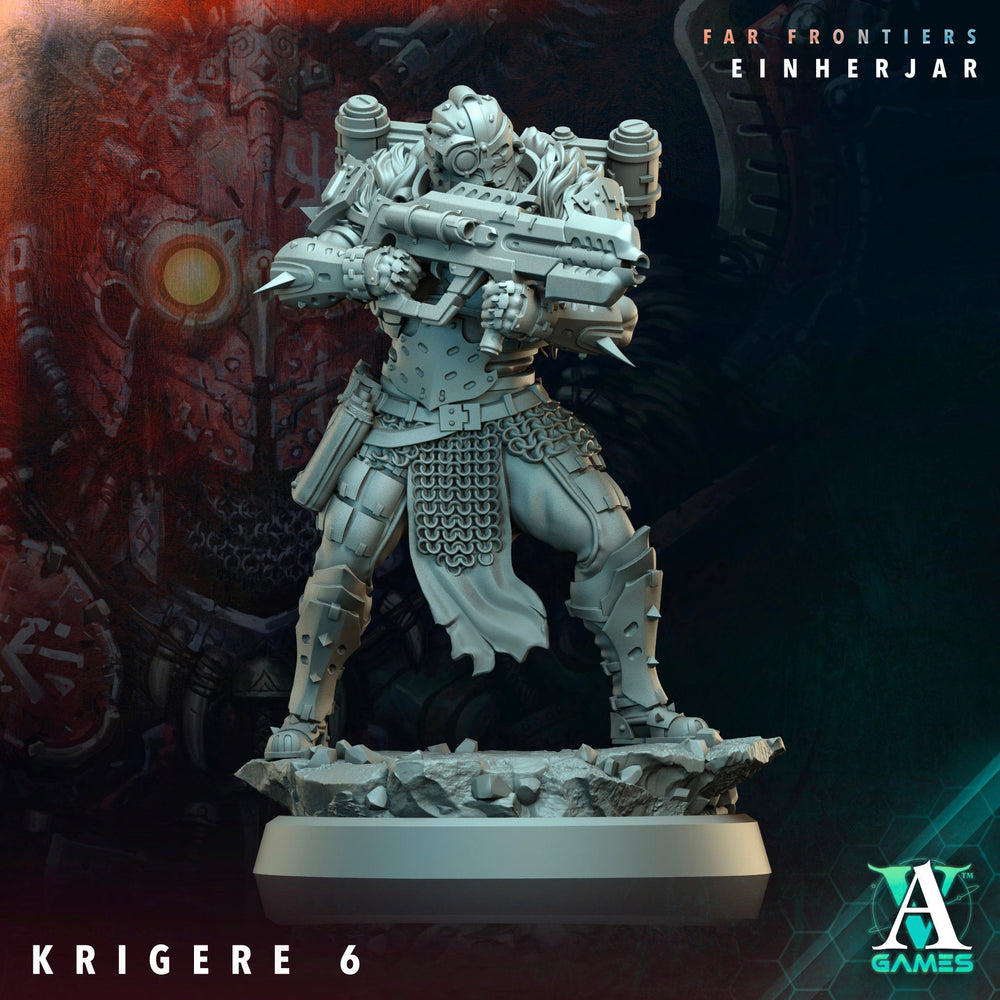 3D Printed Archvillain Games Krigere Far Frontiers Einherjar 28 32mm D&D (Online Only)