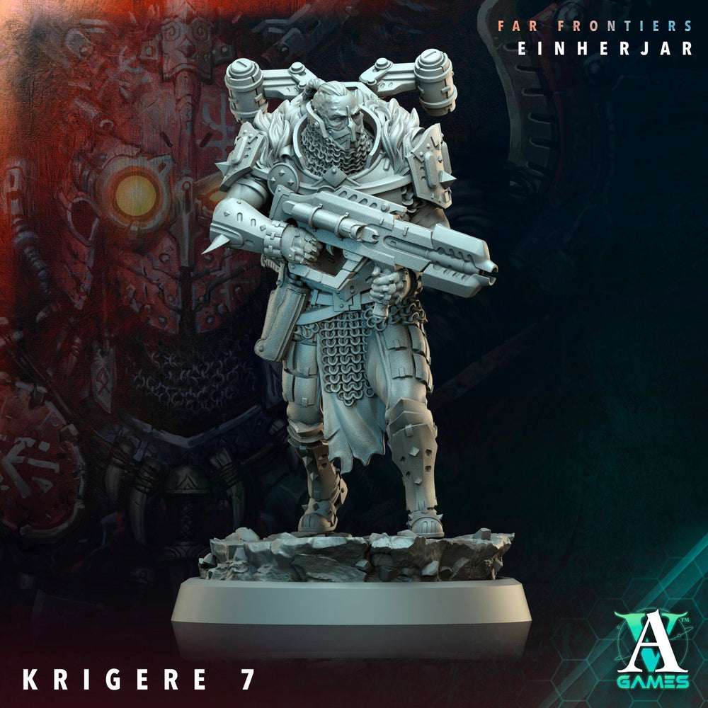 3D Printed Archvillain Games Krigere Far Frontiers Einherjar 28 32mm D&D (Online Only)