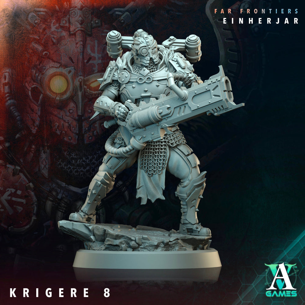 3D Printed Archvillain Games Krigere Far Frontiers Einherjar 28 32mm D&D (Online Only)