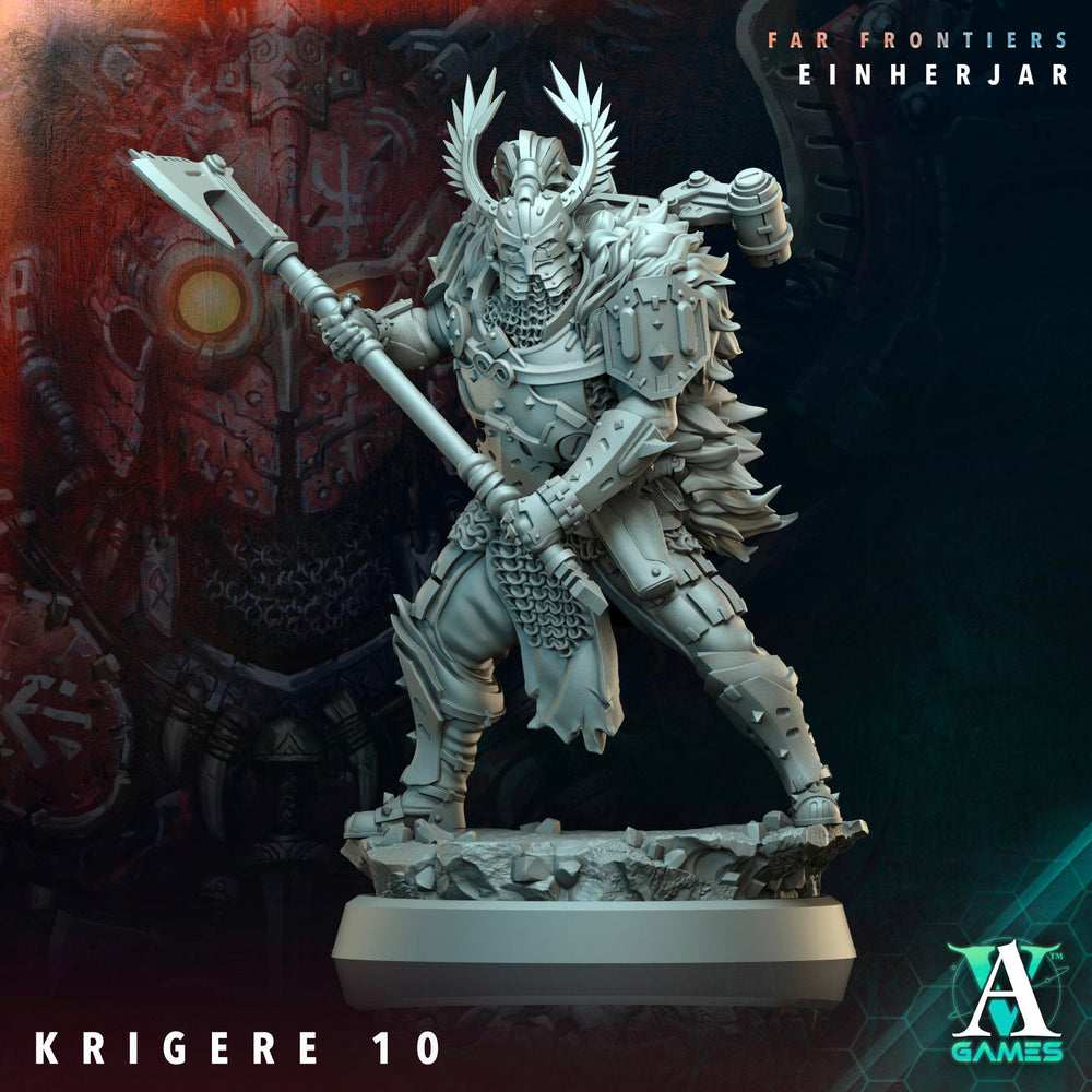 3D Printed Archvillain Games Krigere Far Frontiers Einherjar 28 32mm D&D (Online Only)