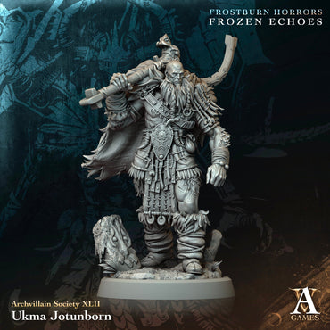 3D Printed Archvillain Games Ukma Jotunborn Archvillain Society Vol XLII 28 32mm D&D (Online Only)