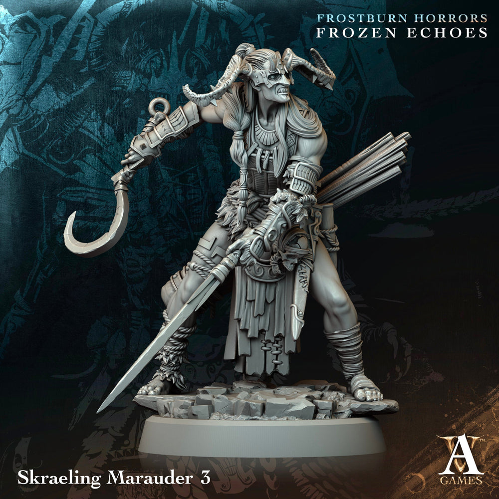 3D Printed Archvillain Games Skraeling Marauder Frostburn Horrors Frozen Echoes 28 32mm D&D (Online Only)