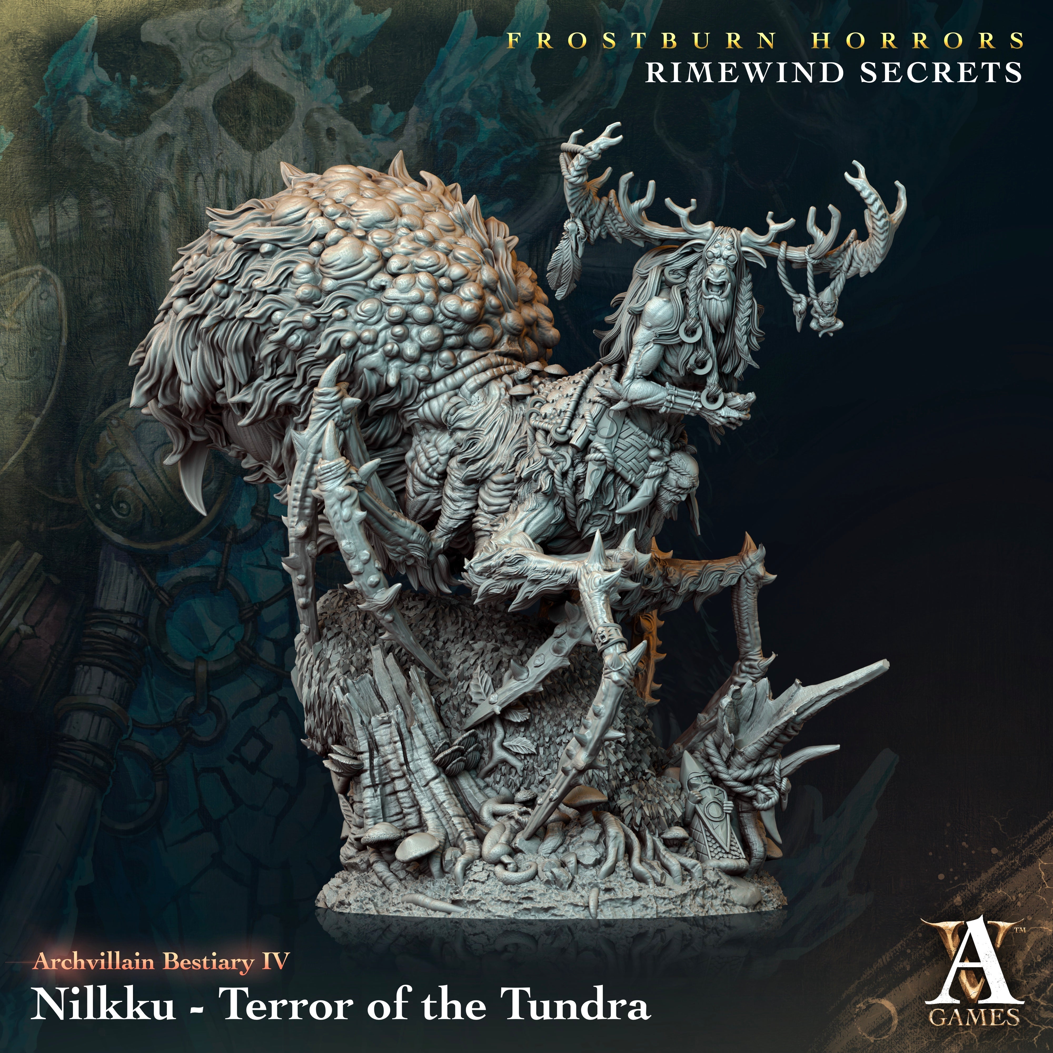 3D Printed Archvillain Games Archvillain Bestiary Vol. IV Nilkku - Terror of the Tundra 28 32mm D&D (Online Only)