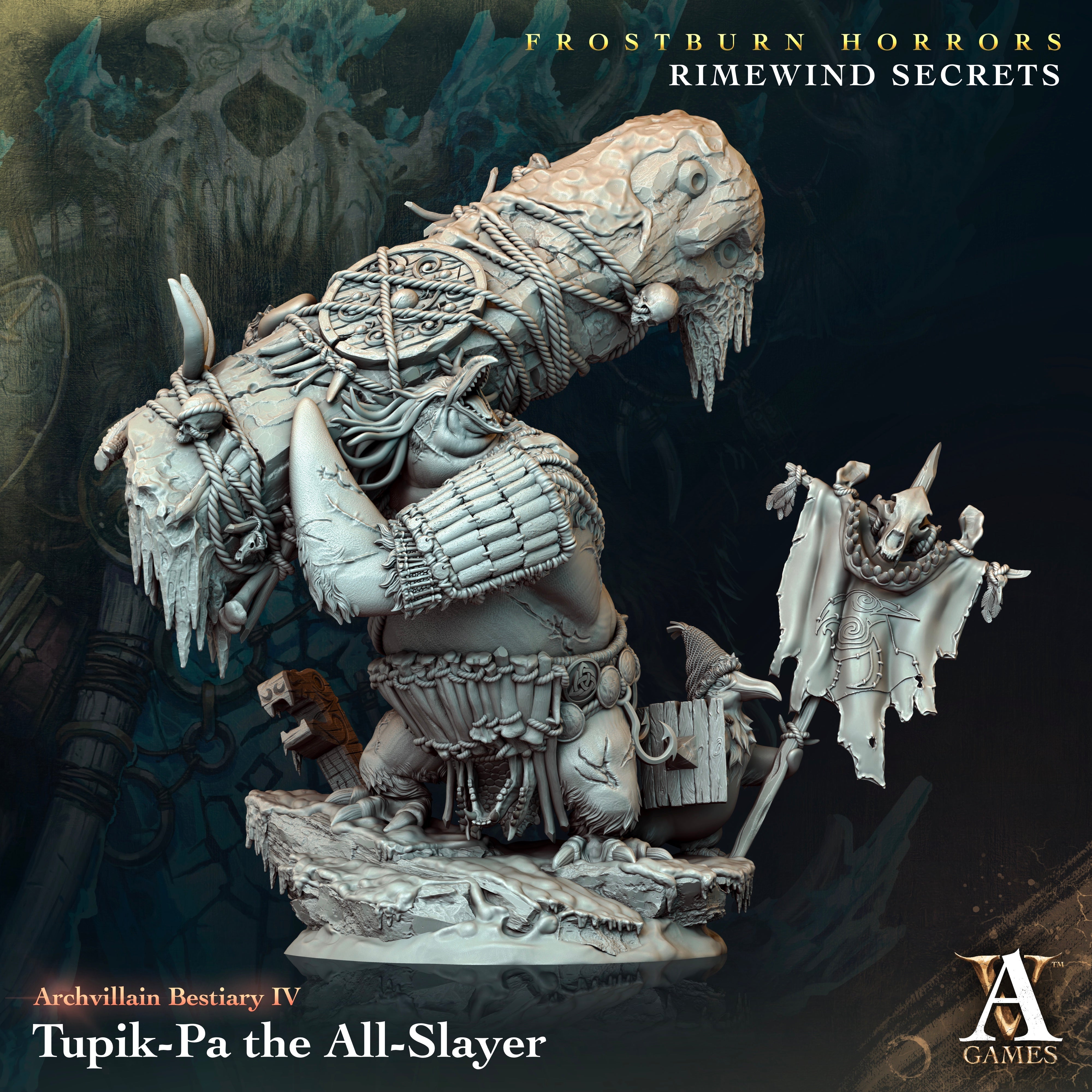 3D Printed Archvillain Games Archvillain Bestiary Vol. IV Tupik-Pa the All-Slayer 28 32mm D&D (Online Only)
