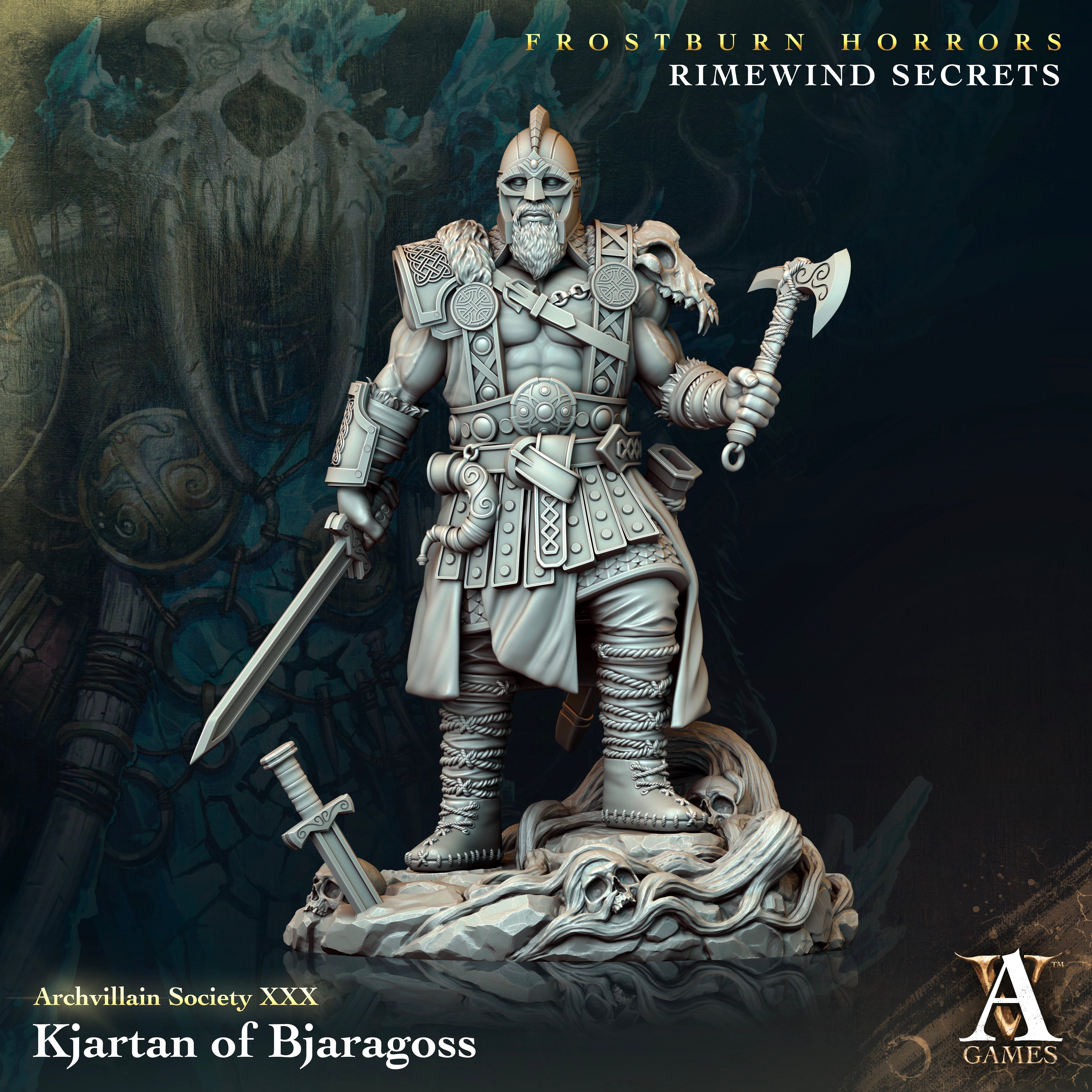 3D Printed Archvillain Games Archvillain Society Vol XXX - Kjartan of Bjaragoss 28mm 32mm D&D (Online Only)