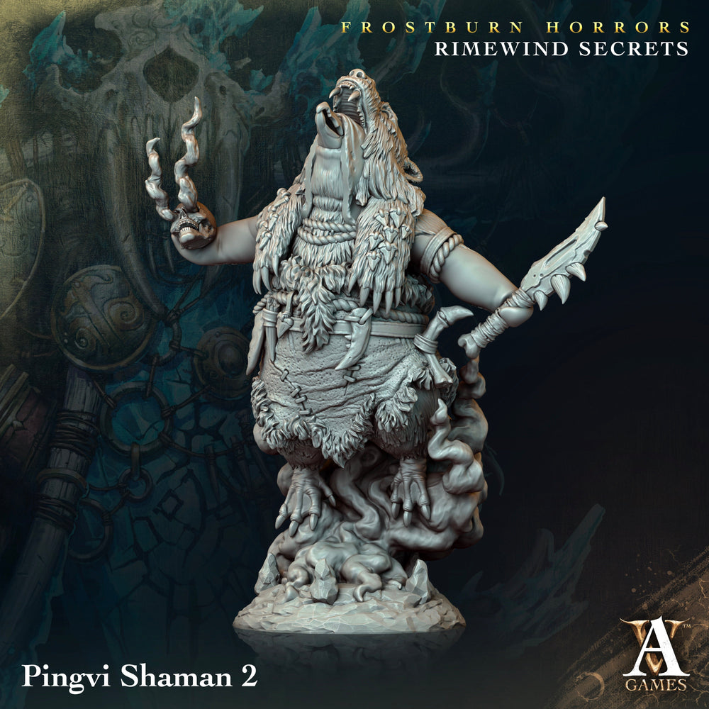 3D Printed Archvillain Games Frostburn Horrors Rimewind Secrets - Pingvi Shaman 28mm 32mm D&D (Online Only)