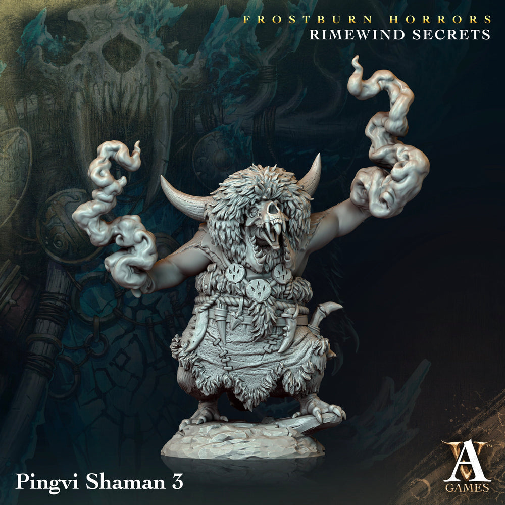 3D Printed Archvillain Games Frostburn Horrors Rimewind Secrets - Pingvi Shaman 28mm 32mm D&D (Online Only)