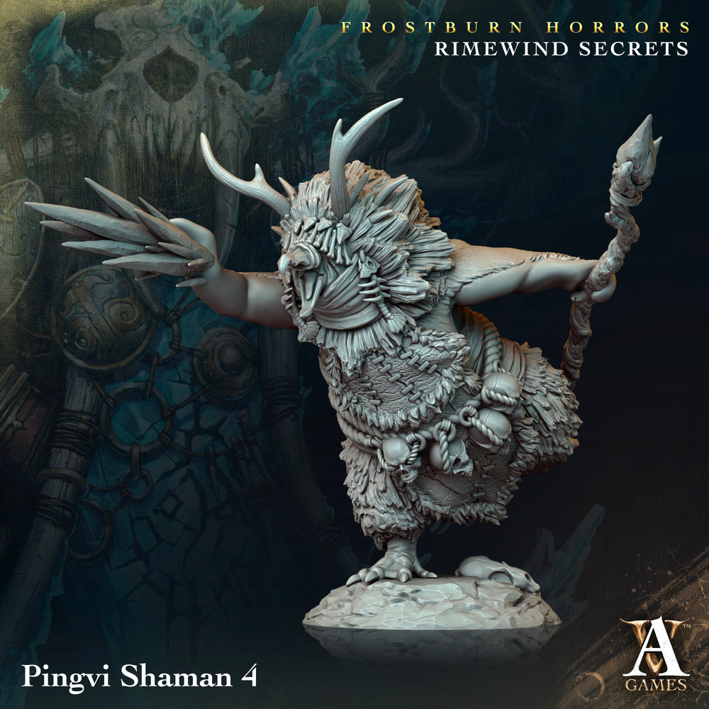 3D Printed Archvillain Games Frostburn Horrors Rimewind Secrets - Pingvi Shaman 28mm 32mm D&D (Online Only)