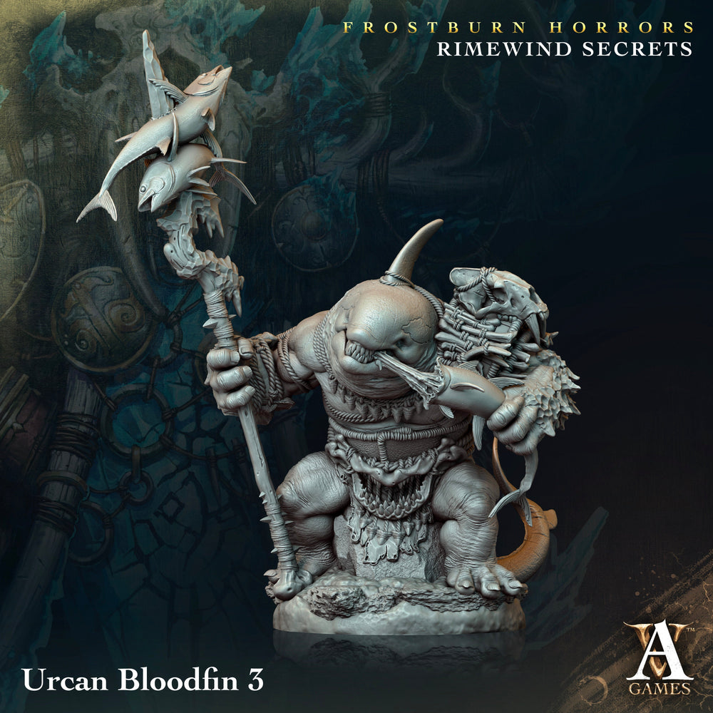 3D Printed Archvillain Games Frostburn Horrors Rimewind Secrets - Urcan Bloodfin 28mm 32mm D&D (Online Only)