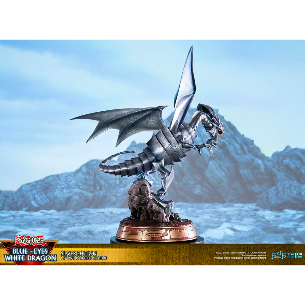 First 4 Figures: Yu-Gi-Oh! - Blue Eyes White Dragon (Silver Variant) Statue (ONLINE ORDER ONLY)