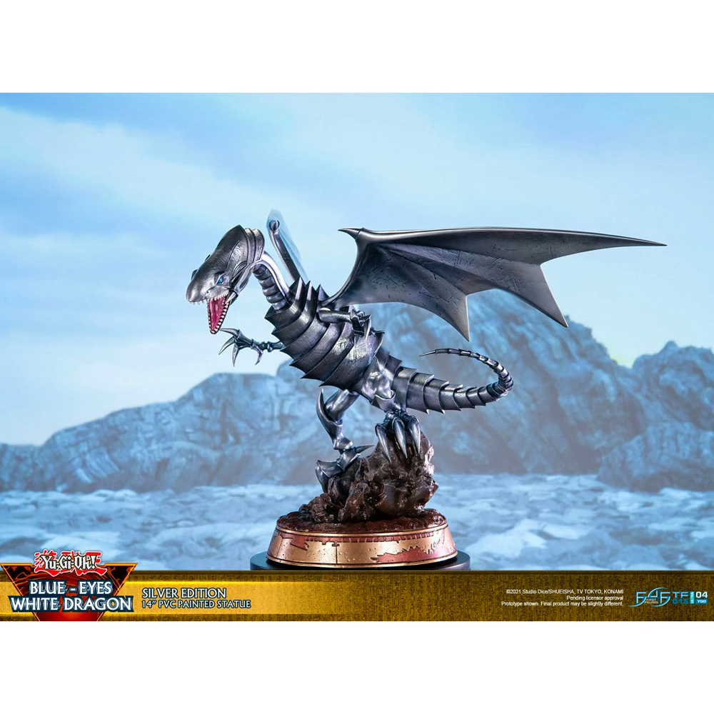 First 4 Figures: Yu-Gi-Oh! - Blue Eyes White Dragon (Silver Variant) Statue (ONLINE ORDER ONLY)