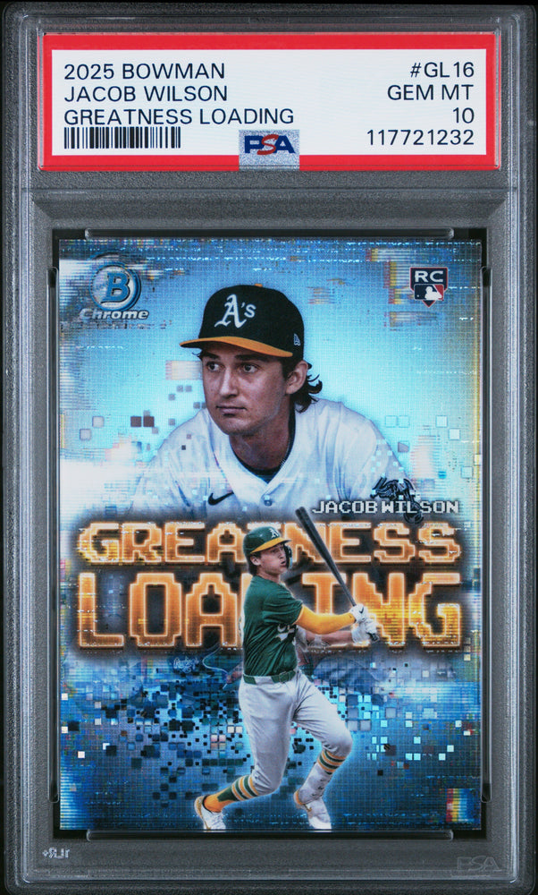 Graded 2025 Topps Bowman Jacob Wilson #GL16 Greatness Loading Rookie RC Baseball Card PSA 10 Gem Mint (ONLINE ORDER ONLY)