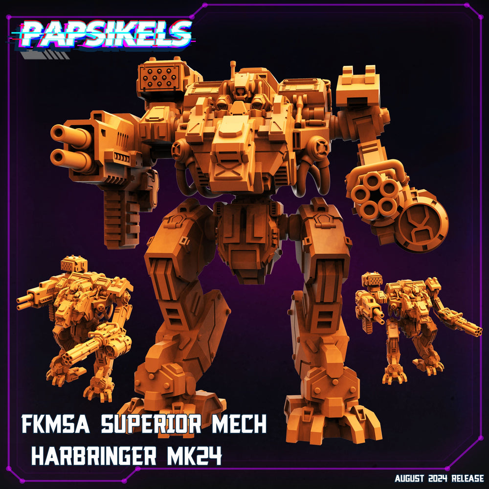 3D Printed Papsikels August 2024 Cyberpunk Fkmsa Superior Mech Harbringer Mk24 28mm 32mm (Online Only)