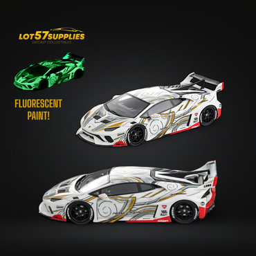 Flame Lamborghini Huracan GT LP610 White Gray Luminous 1:64 (ONLINE ORDER ONLY)