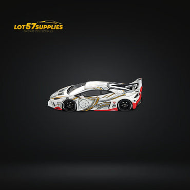 Flame Lamborghini Huracan GT LP610 White Gray Luminous 1:64 (ONLINE ORDER ONLY)