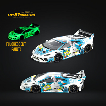 Flame Lamborghini Huracan GT LP610 LB Blue White Rabbit Luminous 1:64 (ONLINE ORDER ONLY)
