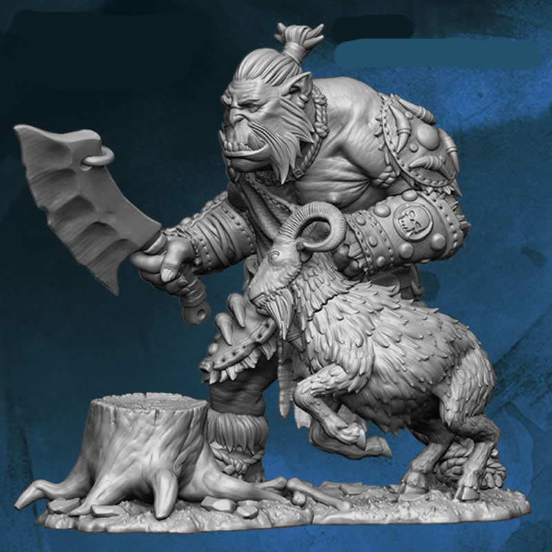 FLM28011 Orc Butcher Dragging Goat Figure Kit 28mm Heroic Scale Miniature Unpainted (ONLINE ORDER ONLY)