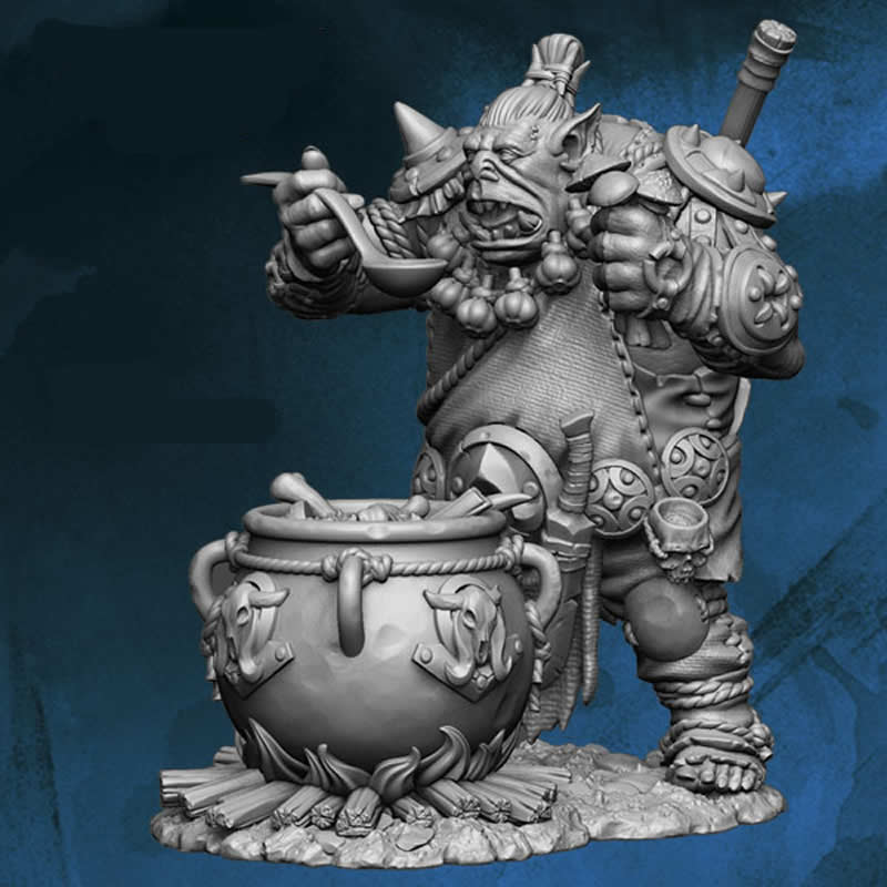 FLM28012 Orc Cooking Stew Figure Kit 28mm Heroic Scale Miniature Unpainted (ONLINE ORDER ONLY)