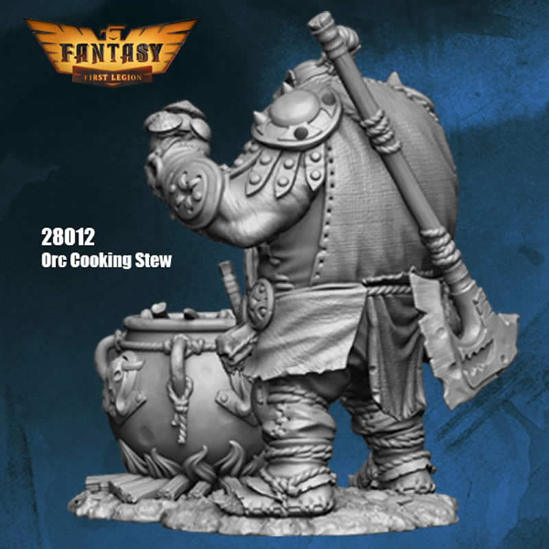 FLM28012 Orc Cooking Stew Figure Kit 28mm Heroic Scale Miniature Unpainted (ONLINE ORDER ONLY)