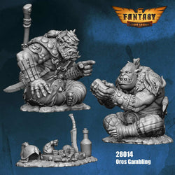 FLM28014 Orcs Gambling Figure Kit 28mm Heroic Scale Miniature Unpainted (ONLINE ORDER ONLY)