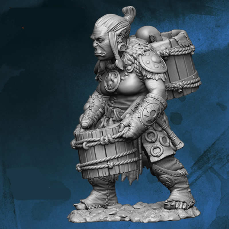 FLM28017 Orc Woman with Food Bucket Figure Kit 28mm Heroic Scale Miniature Unpainted (ONLINE ORDER ONLY)