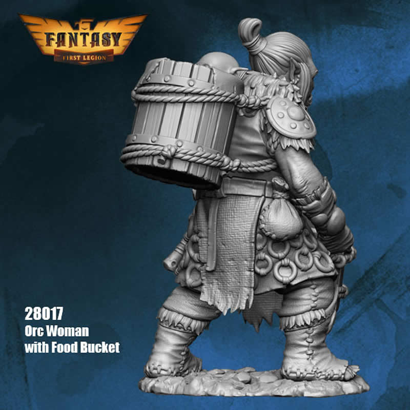 FLM28017 Orc Woman with Food Bucket Figure Kit 28mm Heroic Scale Miniature Unpainted (ONLINE ORDER ONLY)