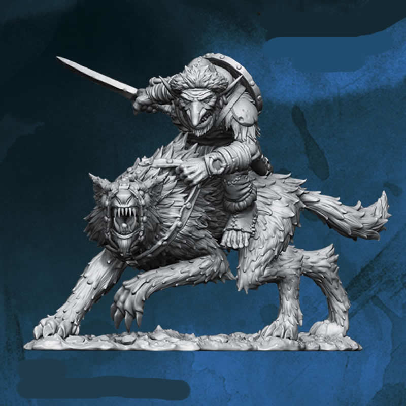 FLM28032 Goblin Warrior on Warg No. 3 Figure Kit 28mm Heroic Scale Miniature Unpainted (ONLINE ORDER ONLY)