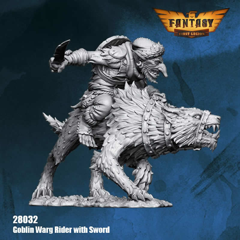 FLM28032 Goblin Warrior on Warg No. 3 Figure Kit 28mm Heroic Scale Miniature Unpainted (ONLINE ORDER ONLY)