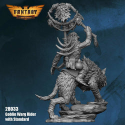 FLM28033 Goblin Standard Bearer on Warg Figure Kit 28mm Heroic Scale Miniature Unpainted (ONLINE ORDER ONLY)