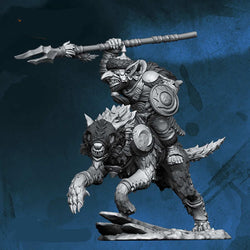 FLM28034 Goblin Leader On Warg with Spear or Sword Figure Kit 28mm Heroic Scale Miniature Unpainted (ONLINE ORDER ONLY)