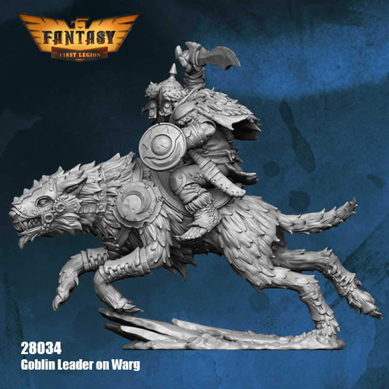 FLM28034 Goblin Leader On Warg with Spear or Sword Figure Kit 28mm Heroic Scale Miniature Unpainted (ONLINE ORDER ONLY)