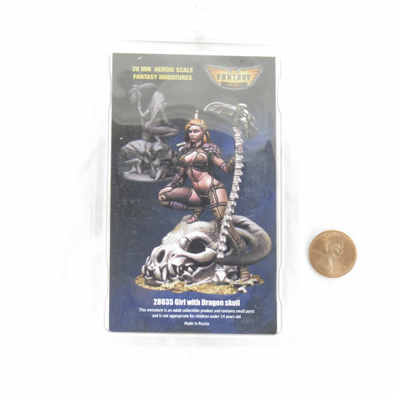FLM28035 Girl with Dragon Skull Figure Kit 28mm Heroic Scale Miniature Unpainted (ONLINE ORDER ONLY)