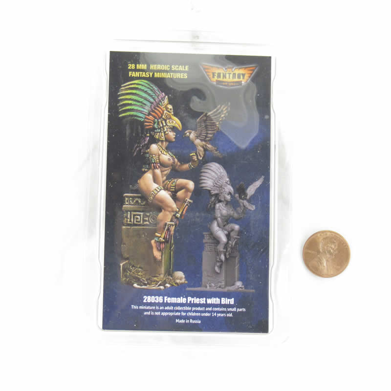 FLM28036 Female Priest with Bird Figure Kit 28mm Heroic Scale Miniature Unpainted (ONLINE ORDER ONLY)